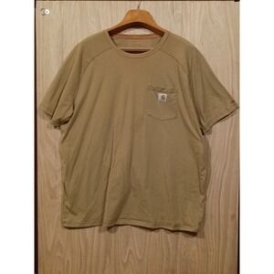 Carhartt Workwear Pocket T-Shirt Men's 2XL Relaxed Fit Khaki Short Sleeve